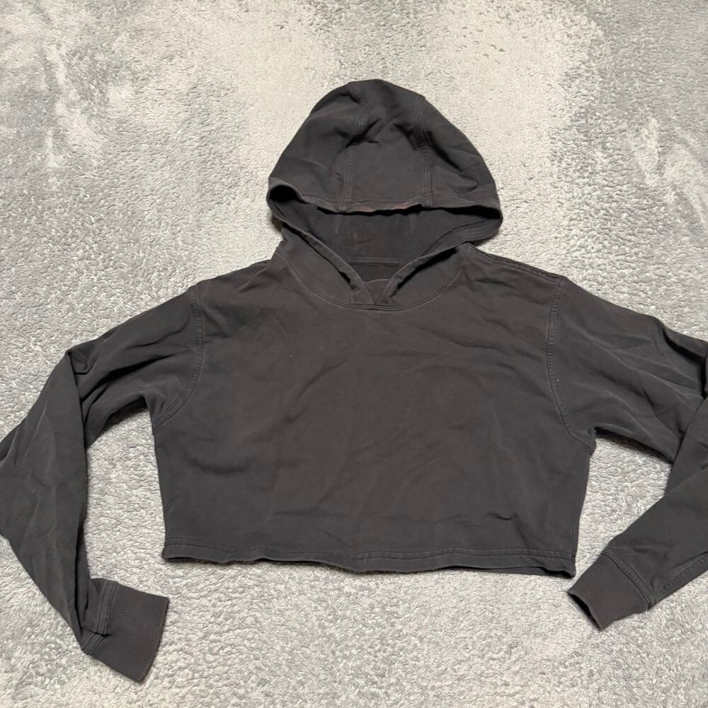 Lululemon Sweatshirt Hoodie Womens 6-8 ?Black Cropped Oversized ***